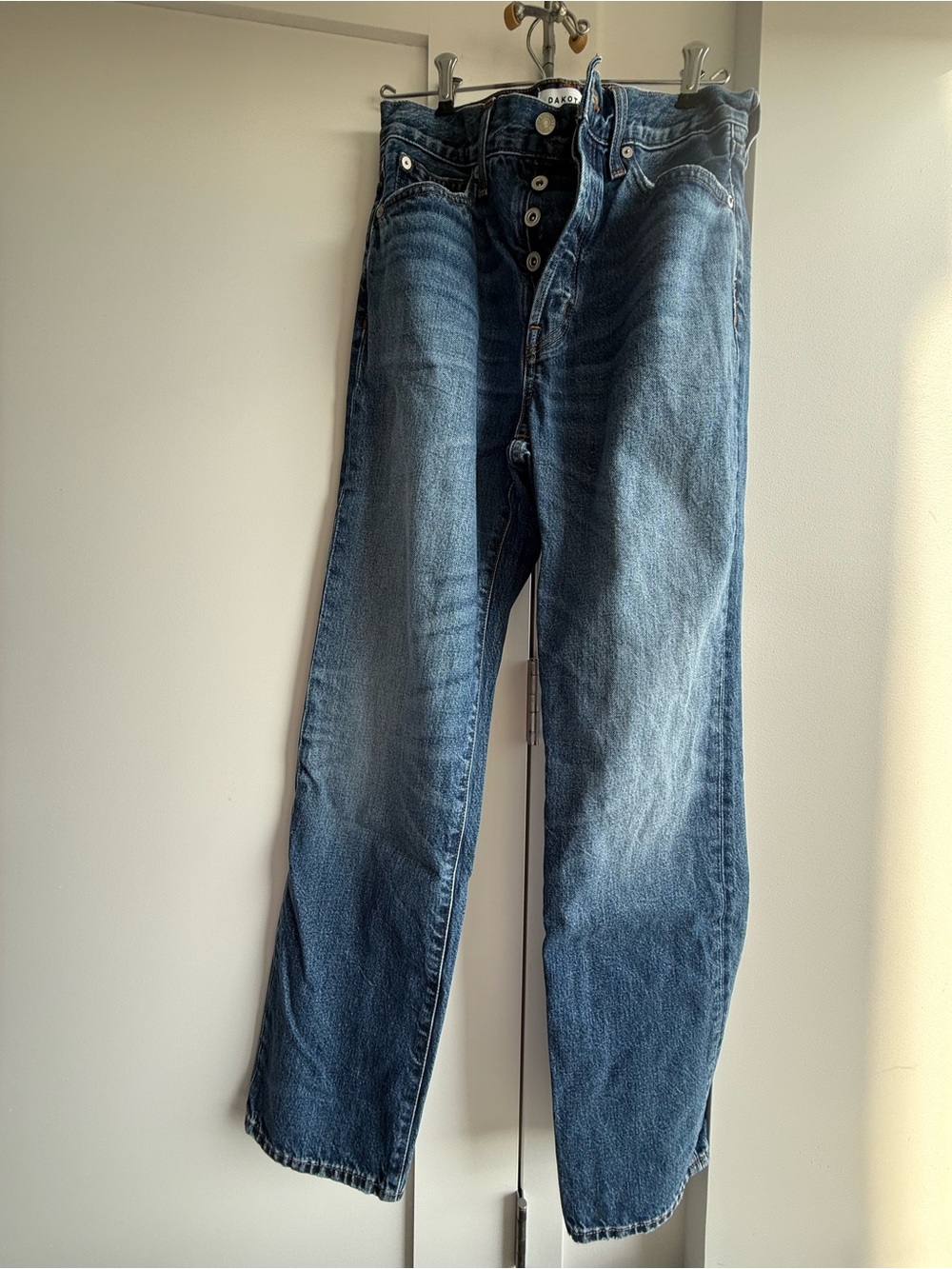 Madewell Dakota Mid-Blue Straight-Leg Jeans